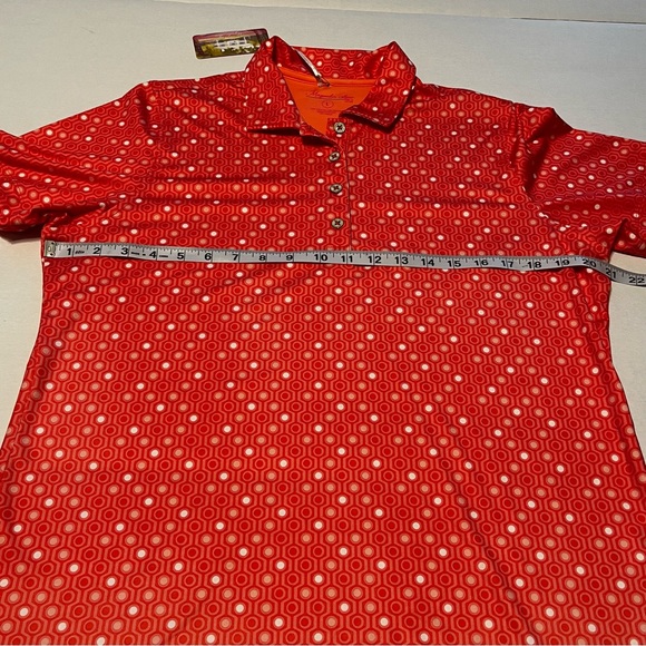 Magnolia Lane‎ Collection Tech Women Large Orange Pink Polo Shirt Golf NEW - Picture 6 of 10
